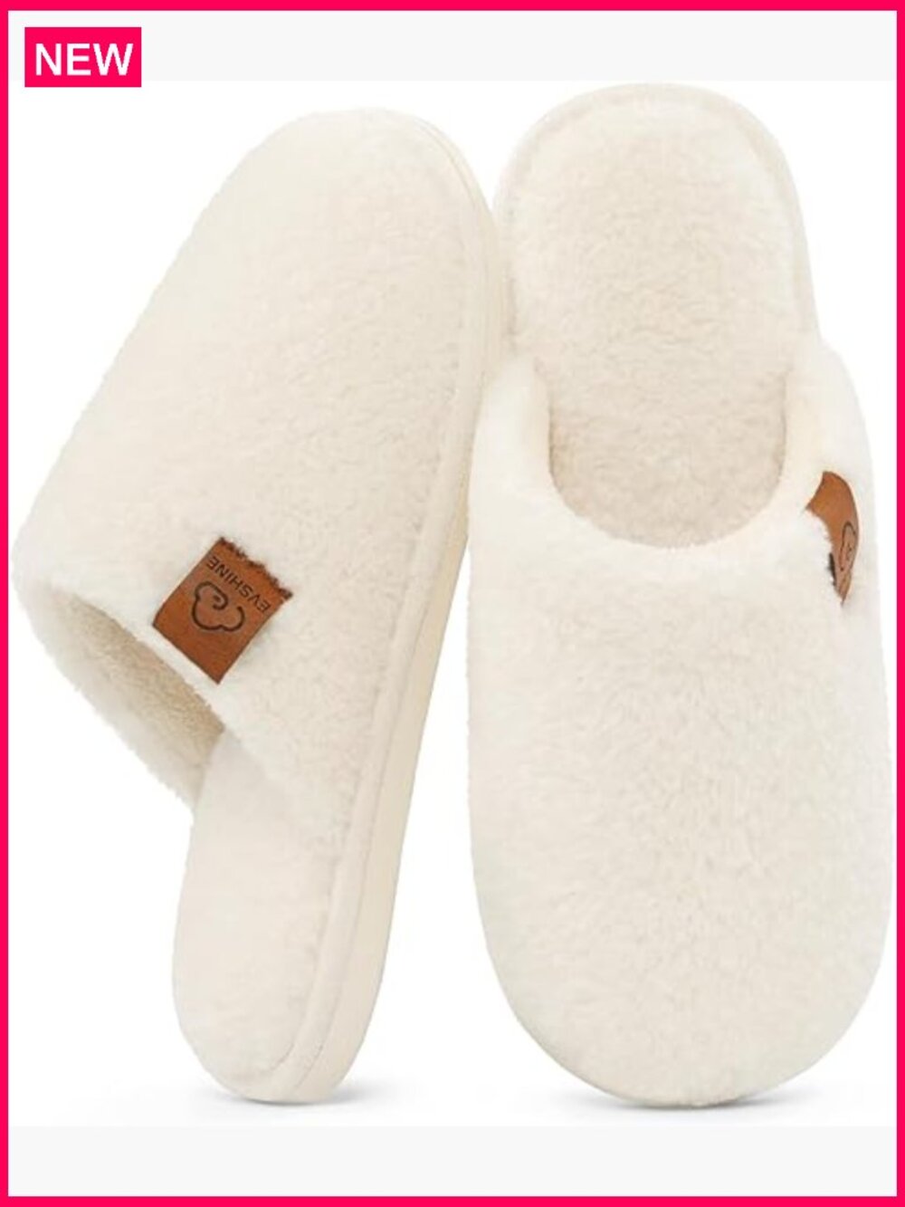 Women's Fuzzy Slip-on Slippers Closed Toe Memory Foam Indoor House Scuff Shoes